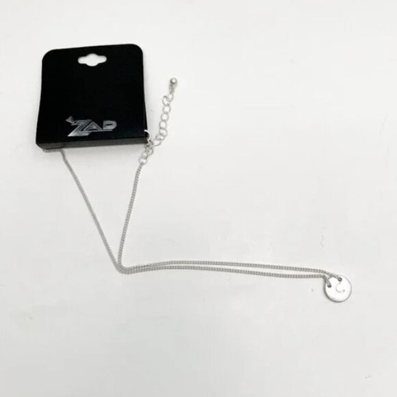 Zad Silver Tone Initial Letter "C" Circle Chain Necklace NWT - Picture 1 of 4